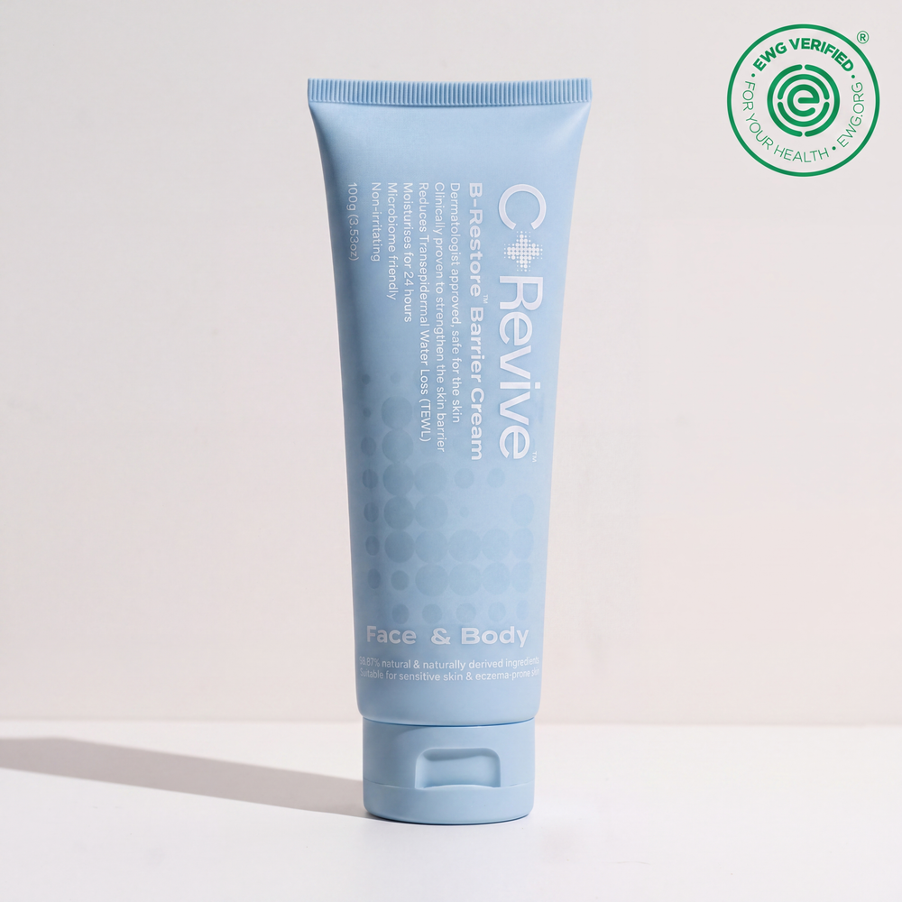 CelRiv B-Restore Barrier Cream 100g tube with EWG Verified badge